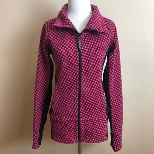 Lululemon Red, Pink and Black Checks Zip Up Jacket